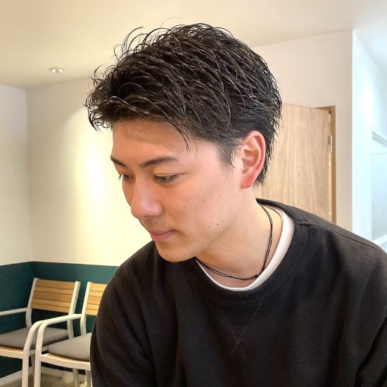 メンズのショートスタイルの写真